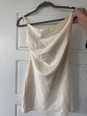 Peppermayo Ivory Satin Mini Dress